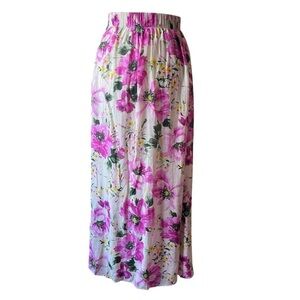Abercrombie & Fitch Pink Floral Crinkle Maxi Skirt US XS